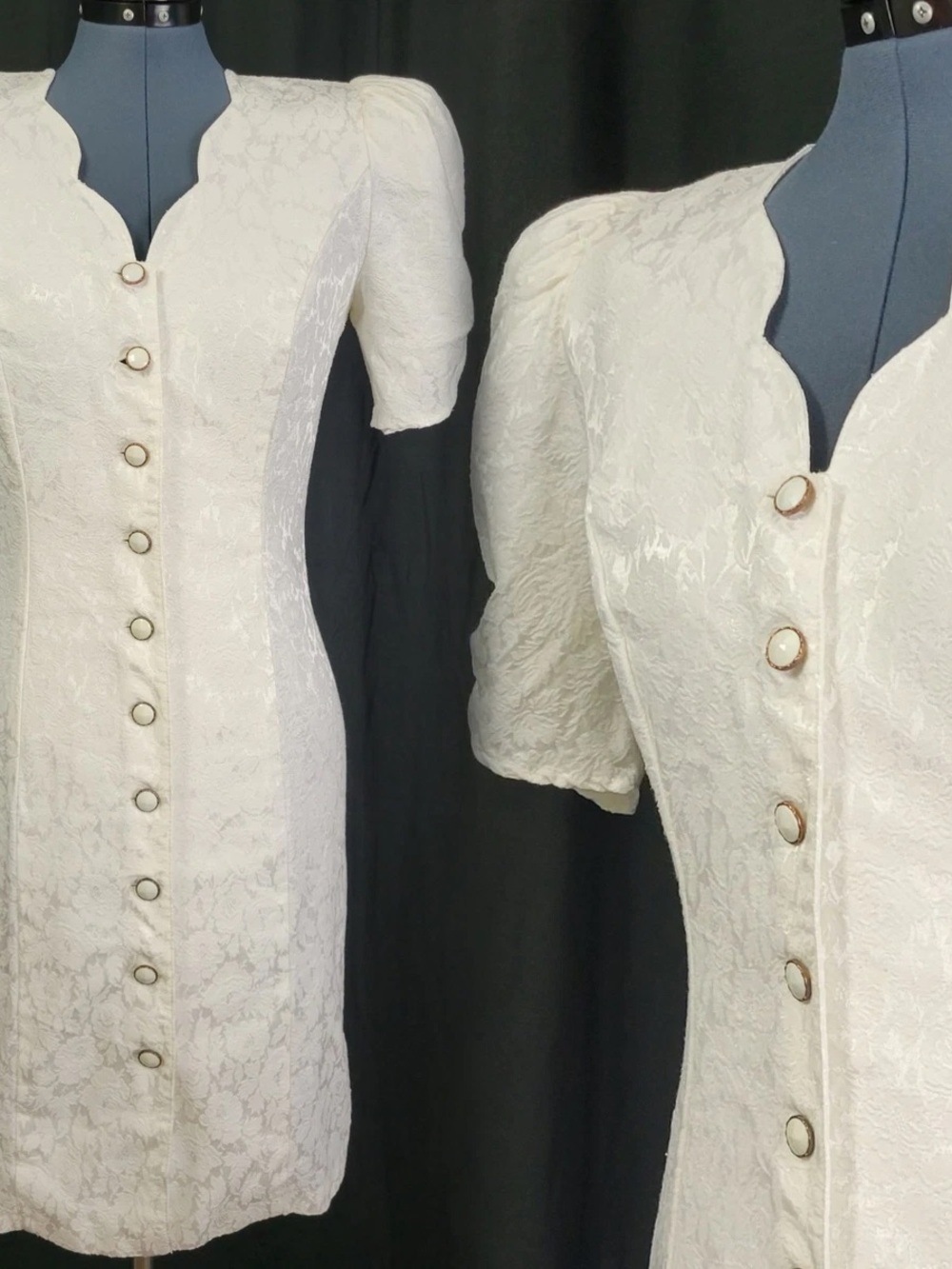 All That Jazz White Lace Button-Front Mini Dress